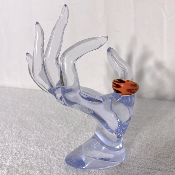 Vintage Art Glass Handmade Orange Burgundy & Gold Glitter Band Ring - Picture 1 of 11